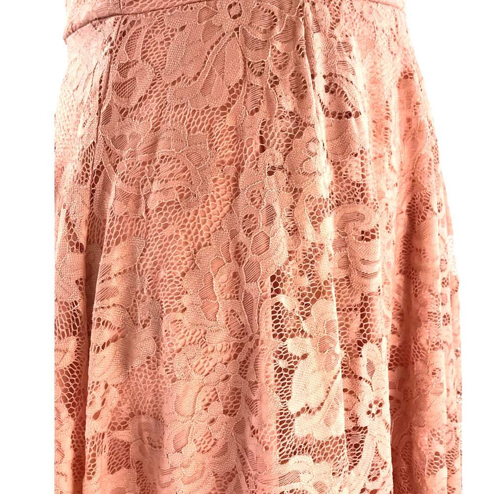 Muadress Muted Coral V Neck Sleeveless Fit and Flare Hi Low Cocktail Dress Med - Picture 5 of 13